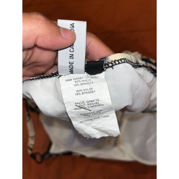 Leilani Black Floral Print One-Piece Adjustable Straps & Ring Accents Women's Sw - Picture 9 of 9